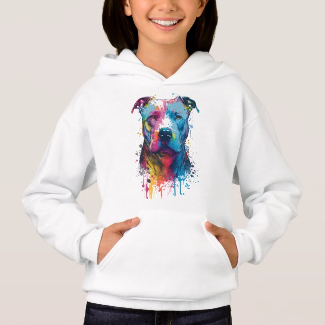 Camiseta American Pitbull - Splash de Tinta de Grafite (Frente)