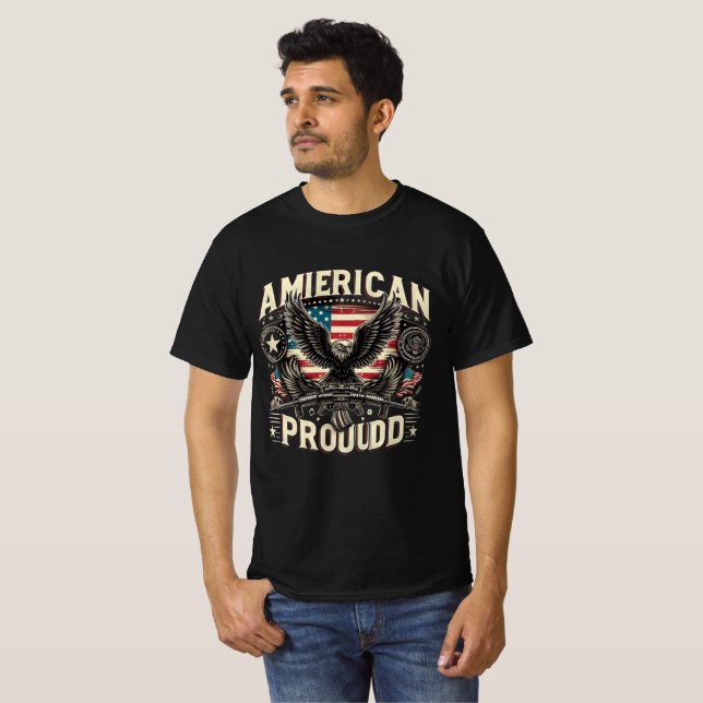 Camiseta American Proud Eagle Design (Frente Completa)