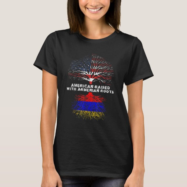 Camiseta American Raised with Armenian Roots Armenia (Frente)