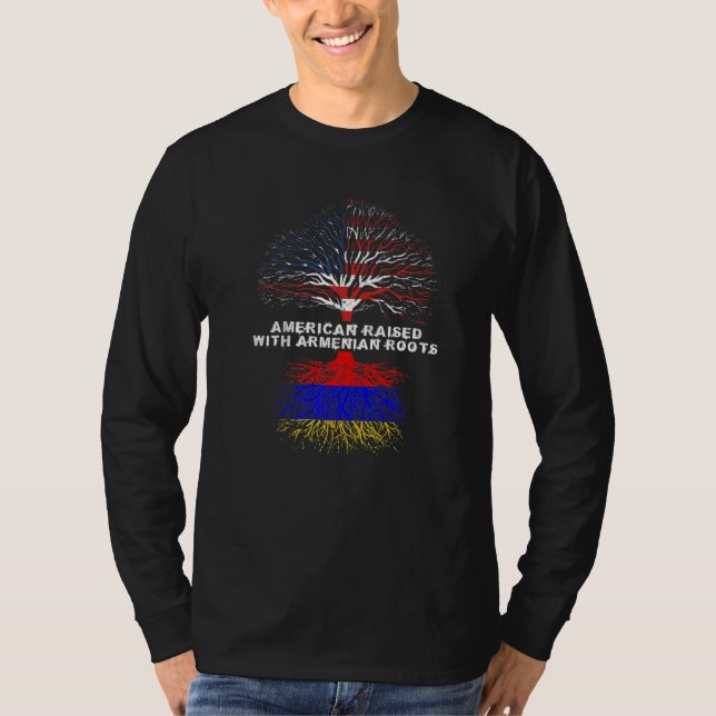 Camiseta American Raised with Armenian Roots Armenia   (Frente)