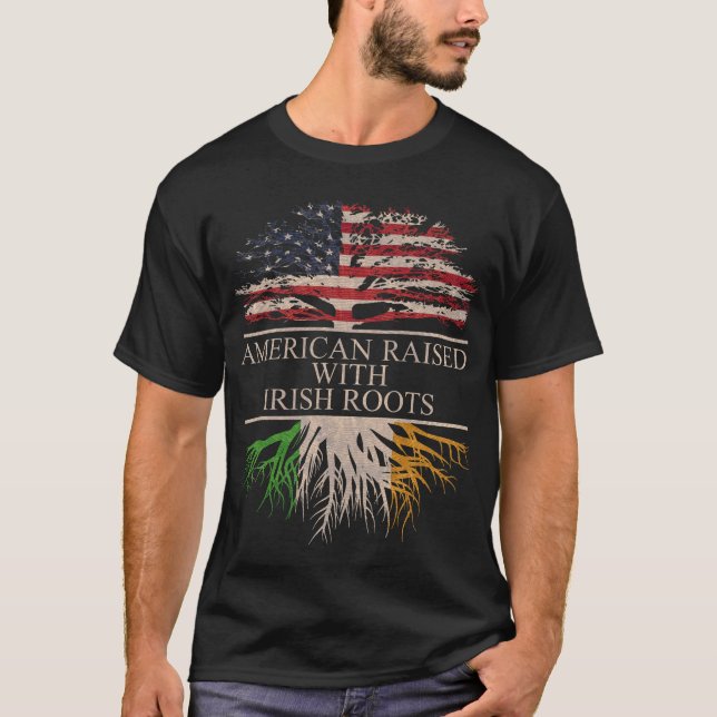 Camiseta American Raised with Irish Roots (Frente)