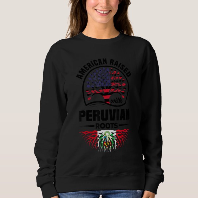 Camiseta American Raised With Peruvian Roots Peru Peruvian  (Frente)
