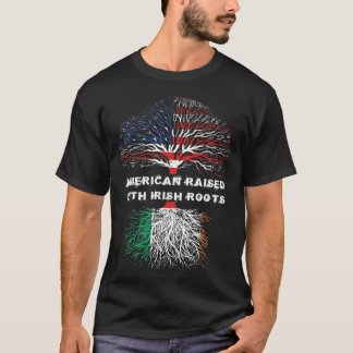 Camiseta American Raising with Irish Roots Ireland USA Flag