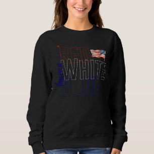 Camiseta American Red White Blue, 4 de julho