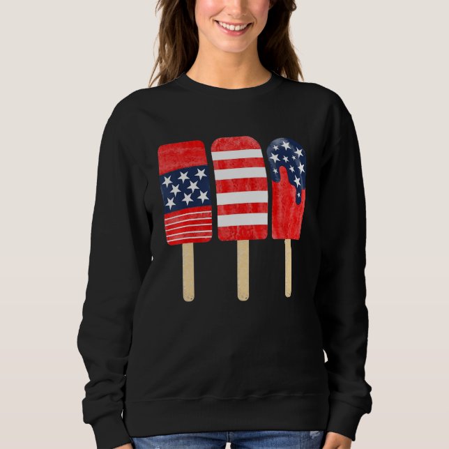 Camiseta American Red White Blue 4th of July USA Ice Cream (Frente)