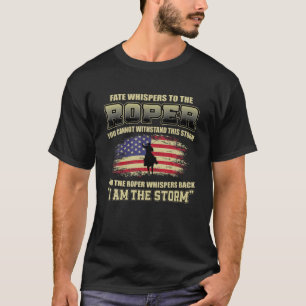 Camiseta American Roper Rodeo Cowboy Cotação da Equipe Oc