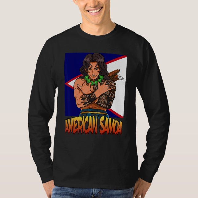 Camiseta American Samoa Flag Polynesian Shaka Samoan Family (Frente)