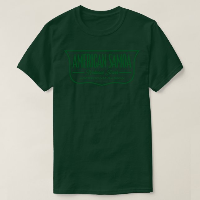 Camiseta American Samoa National Park Shield Green (Frente do Design)