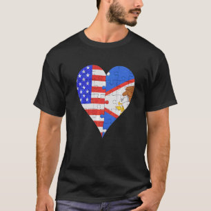 Camiseta American Samoan Flag Heart