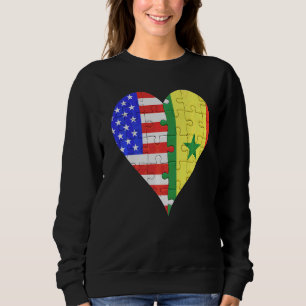 Camiseta American Senegal Flag Heart