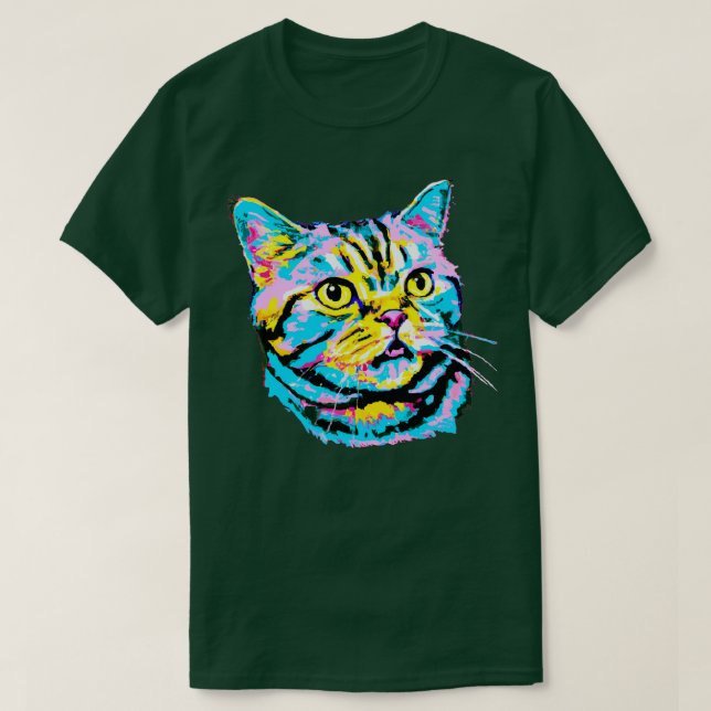 Camiseta American Shorthair Art Cat Lover Gif (Frente do Design)