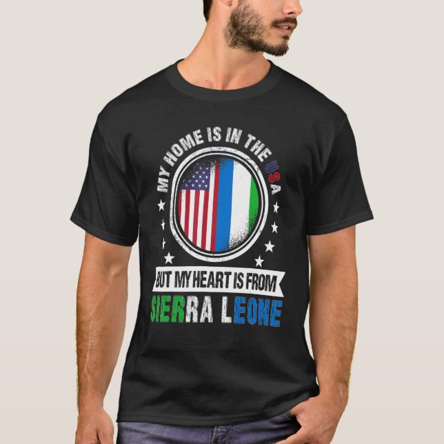 Camiseta American Sierre Leonean Flag Serra Leoa americano (Frente)