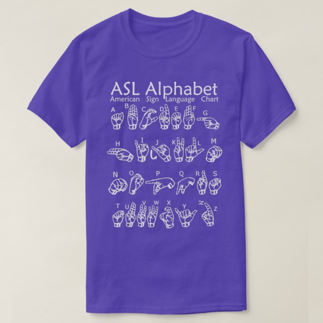 Camiseta American Sign Language Communication Chart (Frente do Design)