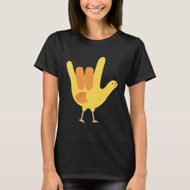 Camiseta American Sign Language I Love You Chick  Kids (Frente)