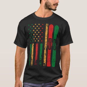 Camiseta American Sports Flag Black History Month Snow Skii