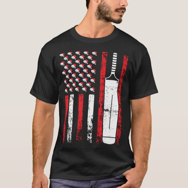 Camiseta American Sports Flag Christmas Cricket Athletic (Frente)