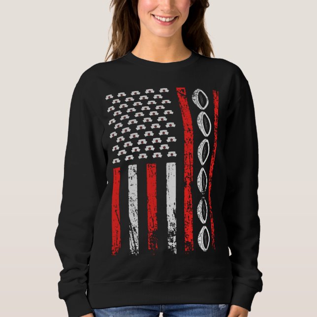 Camiseta American Sports Flag National Nurses Day Rugby Foo (Frente)
