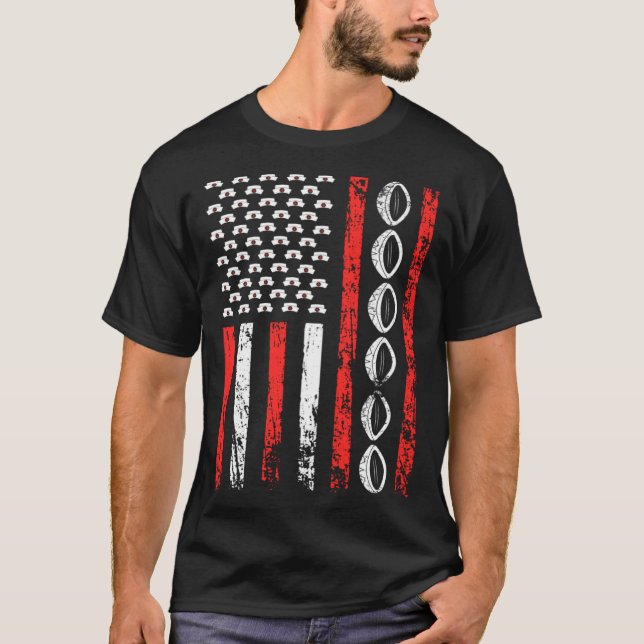 Camiseta American Sports Flag National Nurses Day Rugby Foo (Frente)