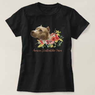 Camiseta American Staffordshire Terrier Floral Ilustração