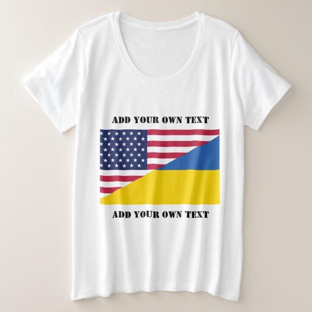 Camiseta American support towards Ukraine Throw Pillow (Frente do Design)