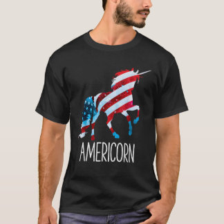 Camiseta American Unicorn 4 de julho Mericorn Merica Girl