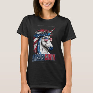Camiseta American Unicorn 4 de julho Mericorn Merica Patr