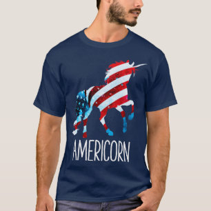 Camiseta American Unicorn 4 de julho T Mericorn Merica K