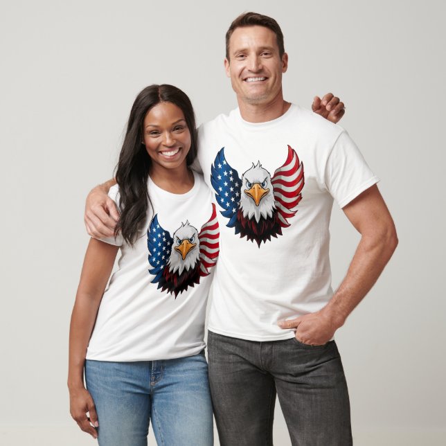 Camiseta American USA Eagle Flag White (Unissex)
