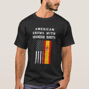 Camiseta American USA Flag espanhol Roots Espana Espanha Es