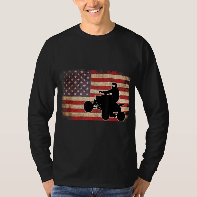 Camiseta American USA Flag Quad Bike Four Wheeler Gift (Frente)