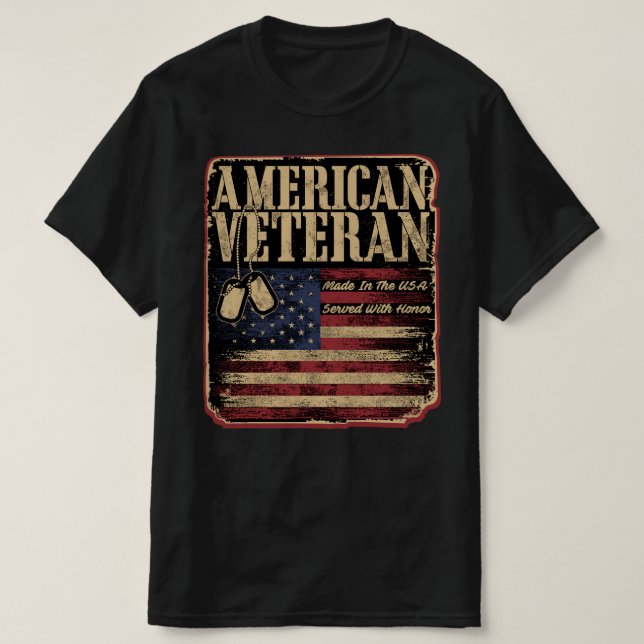 CAMISETA AMERICAN VETERAN USA FLAG (Frente do Design)