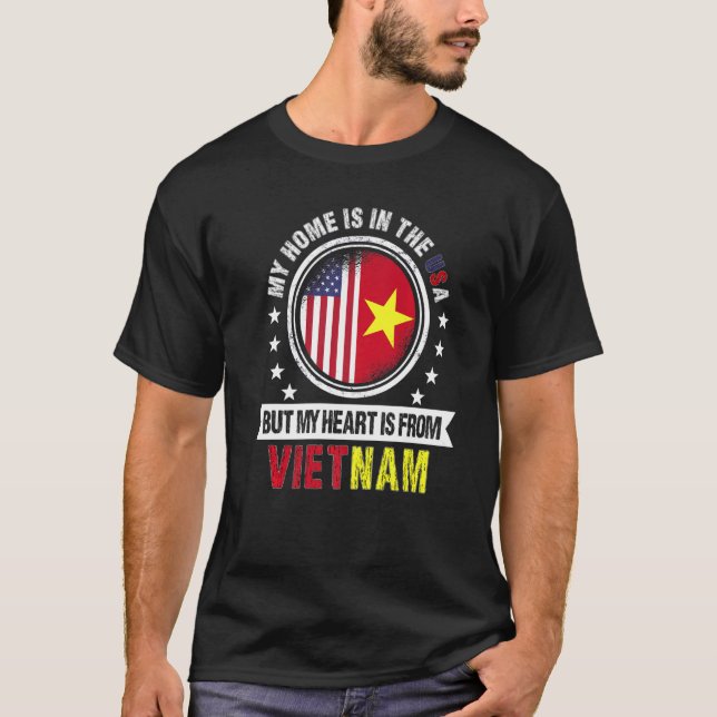 Camiseta American Vietnamese Flag Heart from Vietnam Americ (Frente)