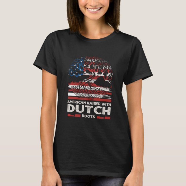 Camiseta American with Dutch Roots Patriotic Netherlands (Frente)