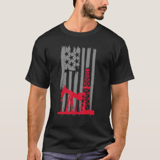 Camiseta American Worker Oil Usa Flag Independência