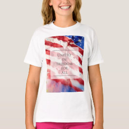 Camiseta Americana aquarela, bandeira americana livre para
