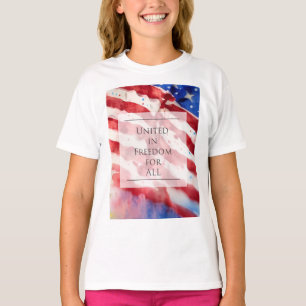 Camiseta Americana aquarela, bandeira americana livre para 