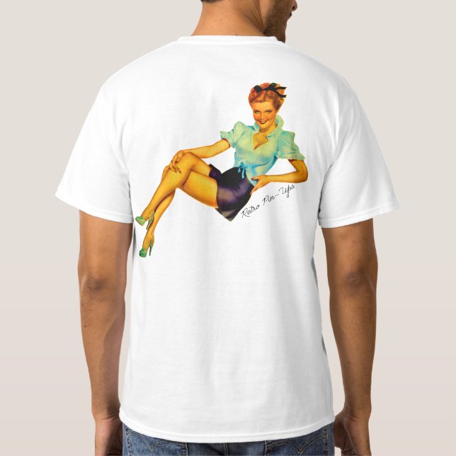 Camiseta Americana Retro 1950s Pin Up Girl (Verso)