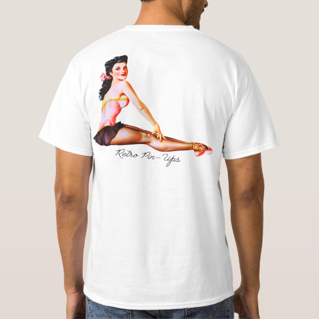 Camiseta Americana Retro 1950s Pin Up Girl Ballerina (Verso)