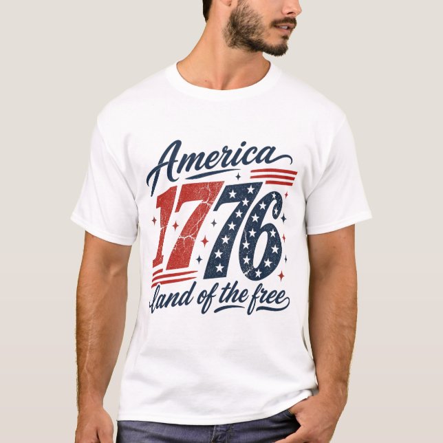 Camiseta Americano 1976 Terra da Liberdade (Frente)