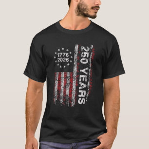 Camiseta Americano 250º Aniversário Bandeira Americana 250