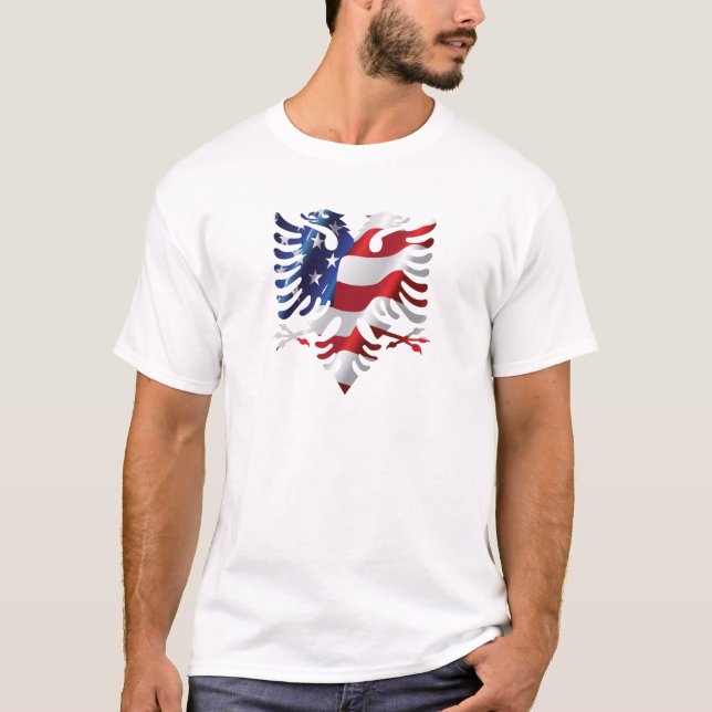 Camiseta Americano albanês Eagle (Frente)