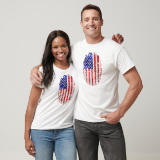 Camiseta Americano às minhas impressões digitais orgulho do