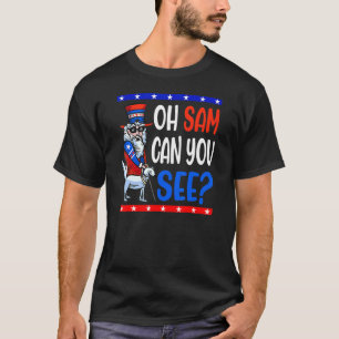 Camiseta Americano Cego Tio Sam 4 De Julho Homens