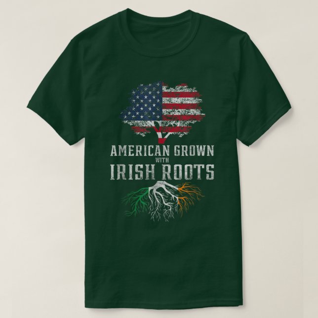 Camiseta Americano cresceu com a Irlanda Roots (Frente do Design)