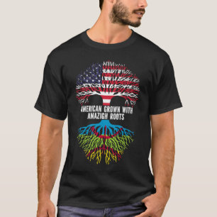 Camiseta Americano cresceu com Amazigh Roots USA Flag