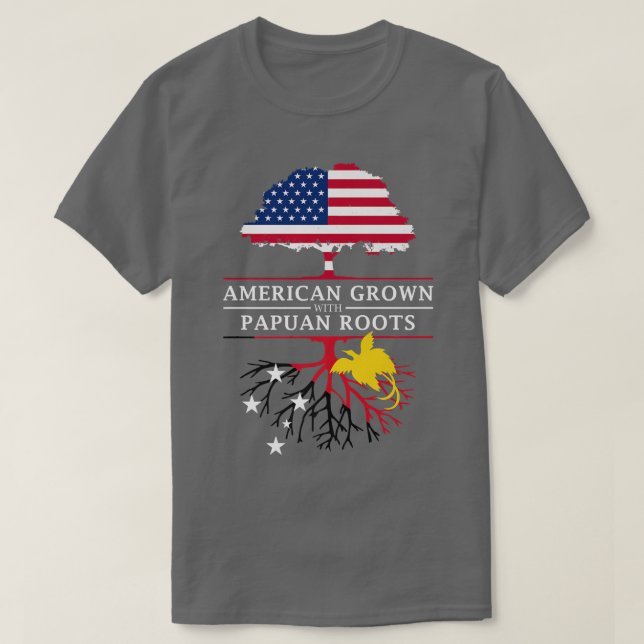 Camiseta Americano cresceu com as Raízes Guineenses na Papu (Frente do Design)