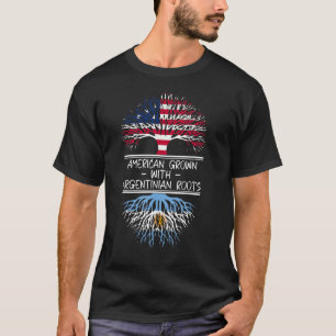 Camiseta Americano cresceu com bandeira argentina raízes na
