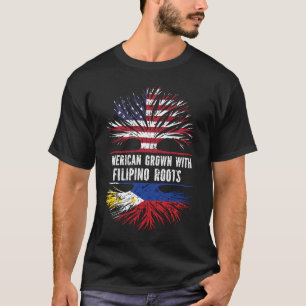 Camiseta Americano cresceu com bandeira das Rotinas Filipin