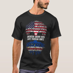 Camiseta Americano cresceu com bandeira de Cabo Verde Roots