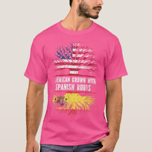 Camiseta Americano cresceu com Espanha de Bandeira espanhol